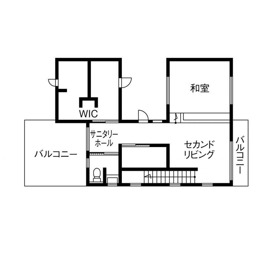 スタイリッシュな三世帯住宅の間取り図（3階）