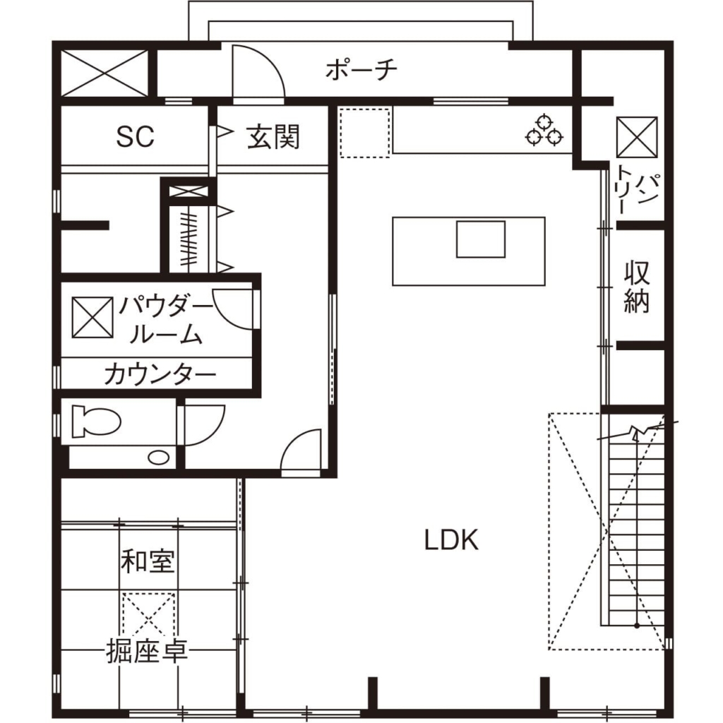 48.9坪の家の間取り図