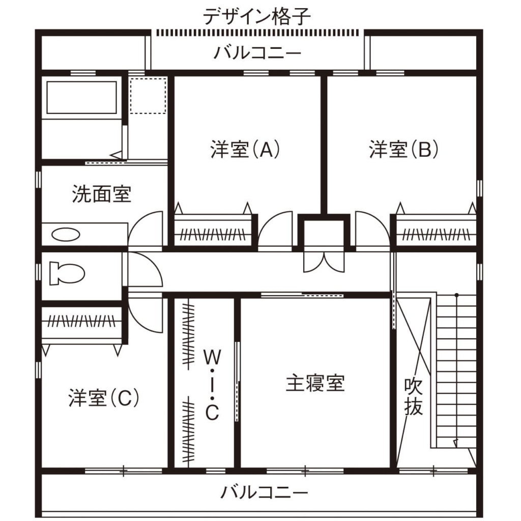 48.9坪の家の間取り図