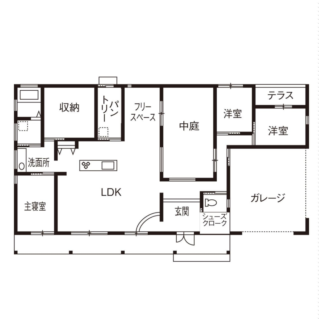 56.5坪の家の間取り図