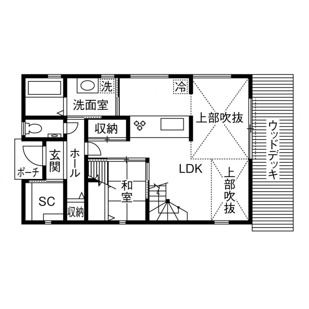 33.5坪の家の間取り図