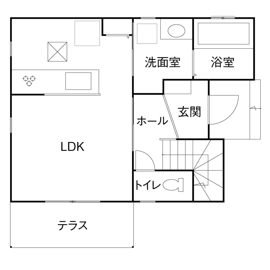 22.2坪の家の間取り図