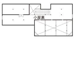横割りの完全分離型二世帯住宅の間取り図（小屋裏）