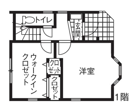 3階建ての家の間取り図（1階）