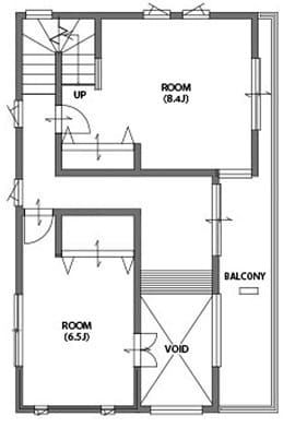 3階建ての家の間取り図（3階）