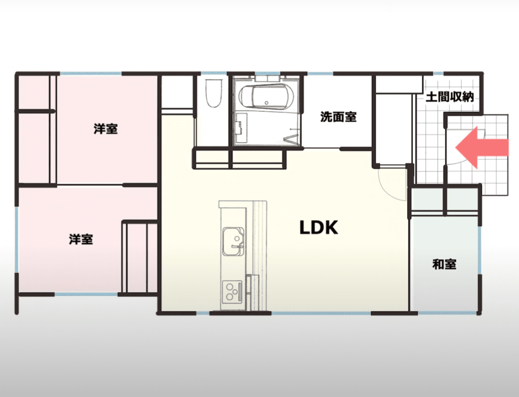 20坪（3LDK）介護も視野に入れた収納力も高い平屋の間取り図