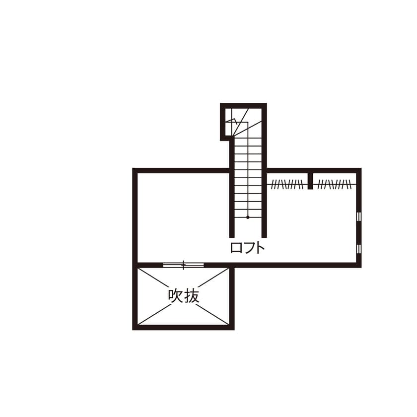 家事動線や収納にこだわった40坪台の完全分離型二世帯住宅の間取り図（ロフト）