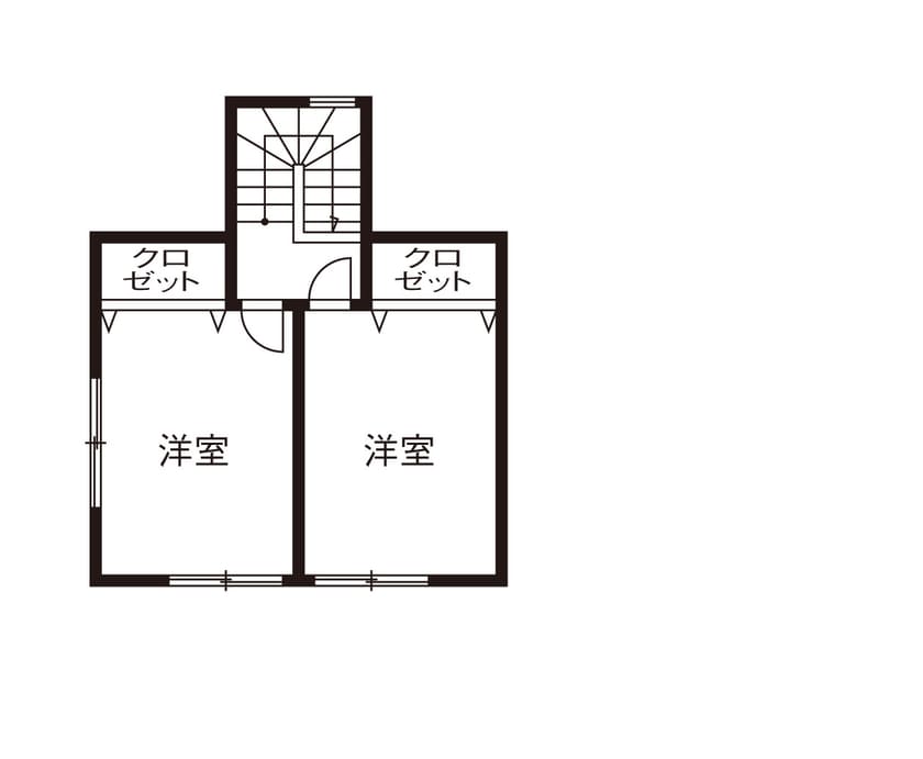 約60坪の広さをもつ二世帯住宅のアメリカンハウスの間取り図（3階）