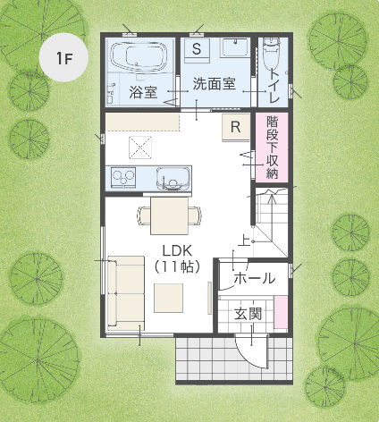 タマホームの小さい家の間取り図（1階）