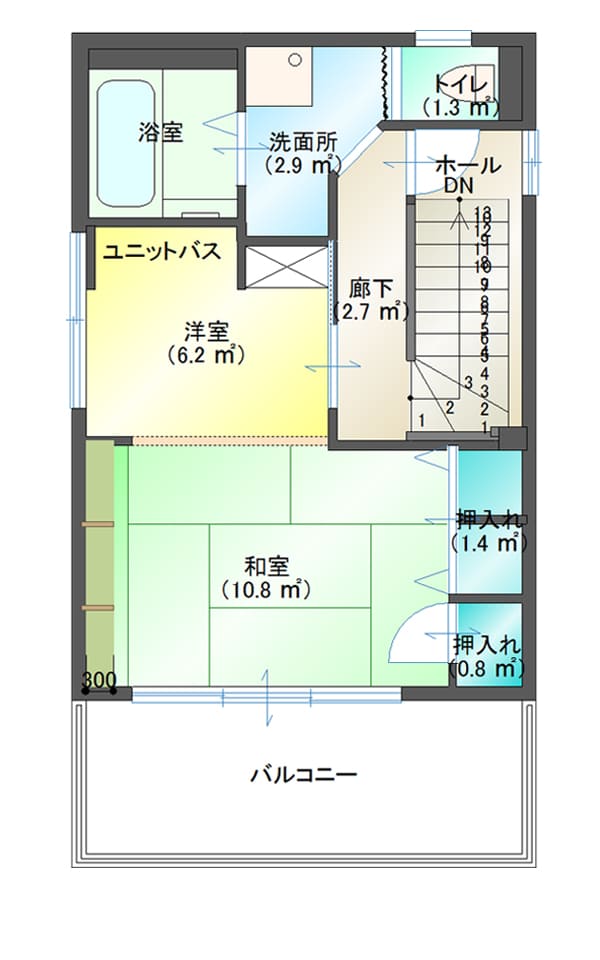 13坪の敷地をフルに活用したガレージハウスの間取り図（3階）