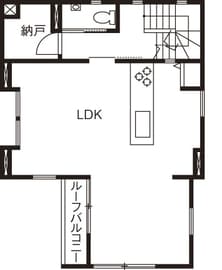 3階建ての家の間取り図（2階）