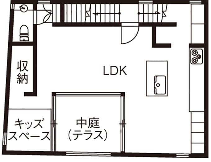 3階建ての家の間取り図（2階）