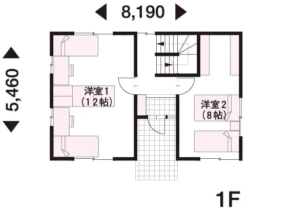 ミサワホームの狭小住宅の間取り図（1階）