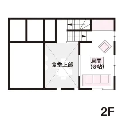 ミサワホームの狭小住宅の間取り図（2階）