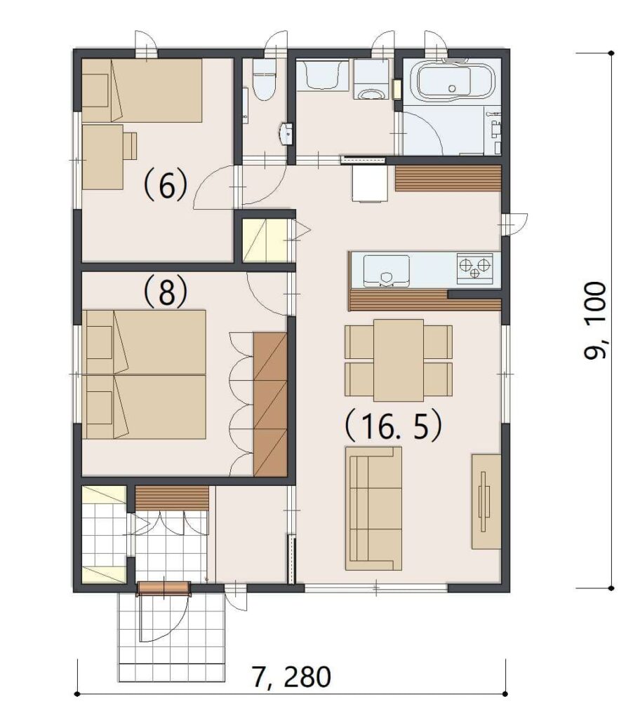 住友林業の平屋（20.03坪）の間取り図