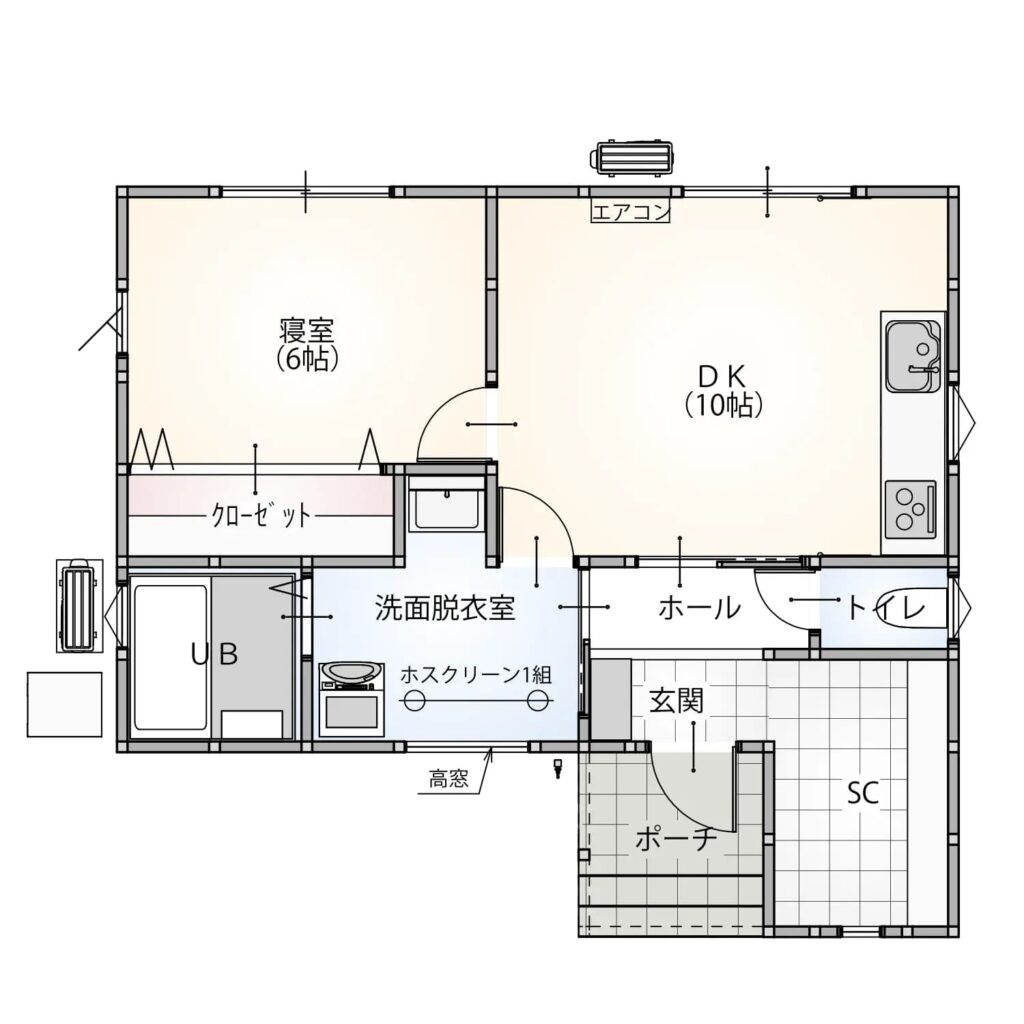 14坪の平屋の間取り