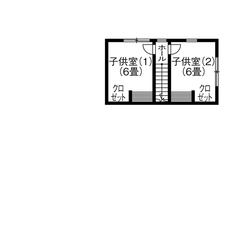 デッキ＋1.5階で横・縦の空間を有効活用した平屋の1.5階の間取り図