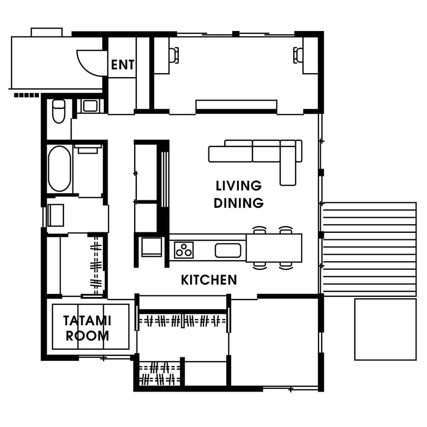 シンプル is the best な平屋の間取り図