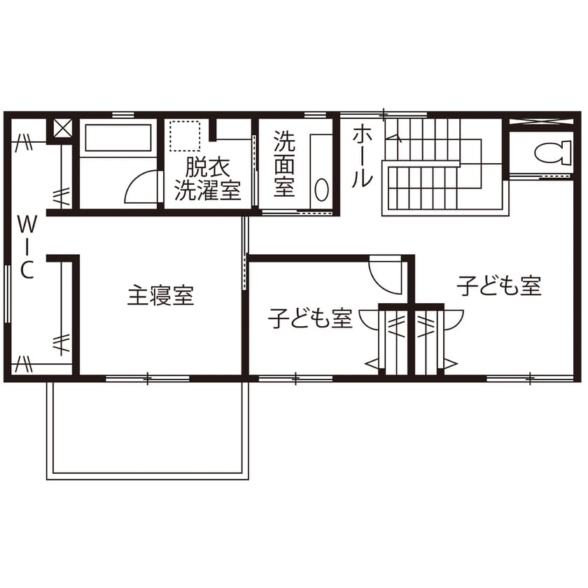 多くの要望を詰め込んだこだわりの家の2階間取り図